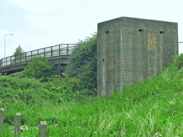 Photo 6"x4" Pill box near Bridgwater Station Bridgwater c2007