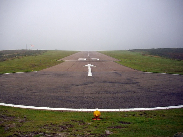Photo 6"x4" End of the runway, St. Mary's airport Hugh Town c2008