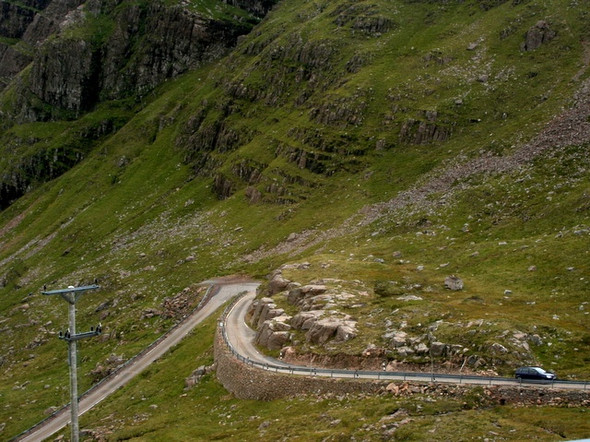 Photo 6"x4" Looking back down  the Bealach na Ba pass Loch Dithreabn na Cuileige c2008