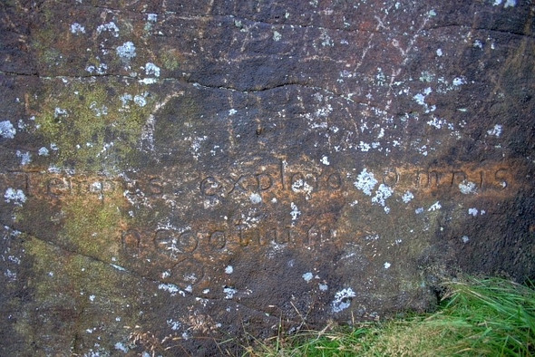 Photo 6"x4" Inscription on Crag Great Busby c2008