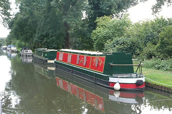 Photo 6"x4" Linear moorings above New Haw Lock Addlestone c2008