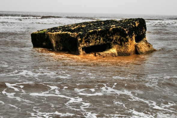 Photo 6"x4" Pillbox on Easington Beach Easington\/TA3919 c2008