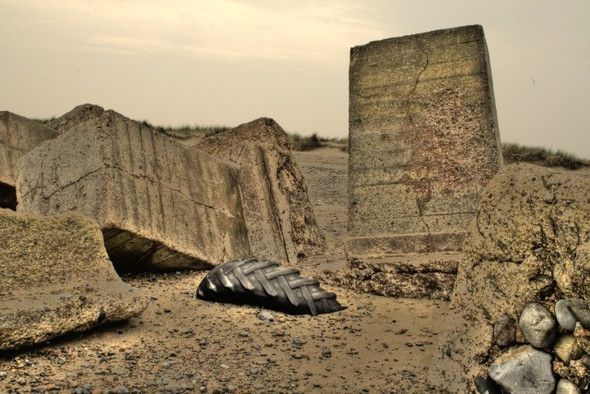 Photo 6"x4" Coastal Defences on Easington Beach Easington\/TA3919 c2008
