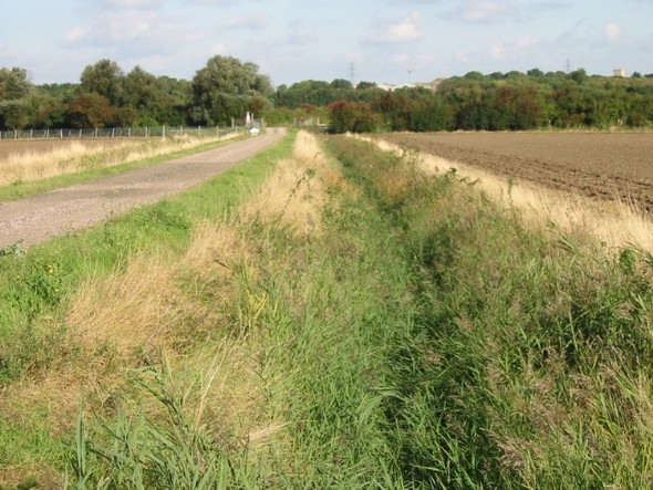 Photo 6"x4" Drainage ditch alongside farm track and footpath Hoo\/TR2964 c2008