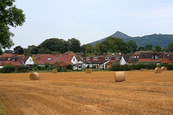 Photo 6"x4" View of Roseberry over the Houses of Ayton Langbaurgh c2008