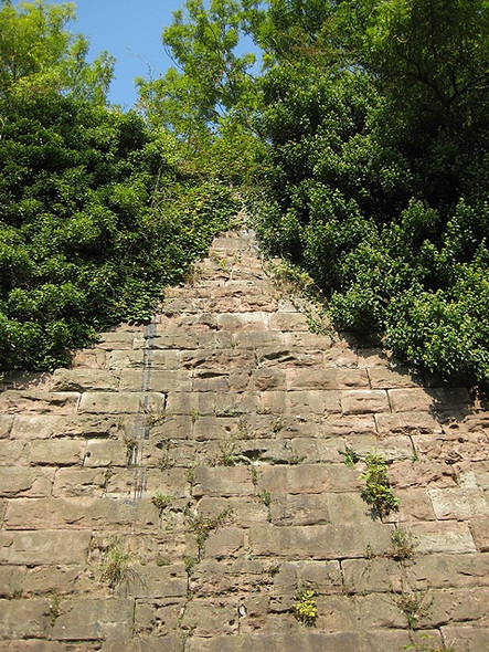 Photo 6"x4" Remains of red sandstone railway bridge Broadway Lands c2008
