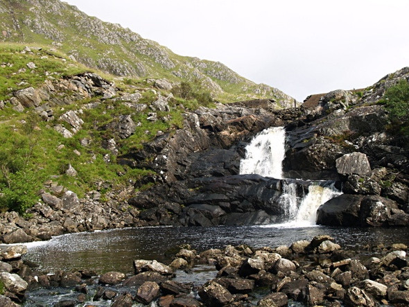 Photo 6"x4" Waterfall below Dubh Lochain Corran\/NG8509 c2008