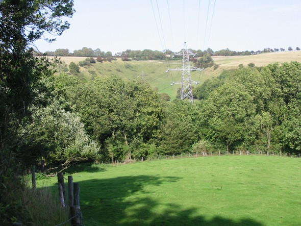 Photo 6"x4" Looking NE towards The Lince, along the line of power cables Etchinghill\/TR1639 c2008