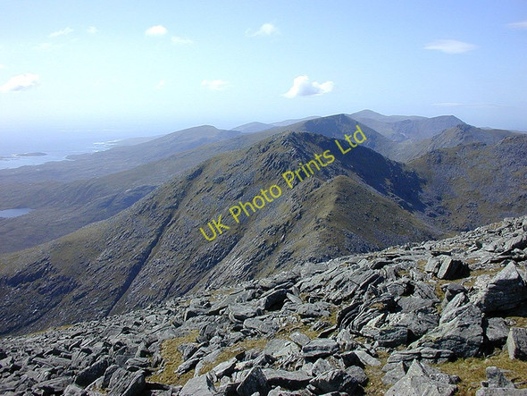 Photo 6"x4" View west north west from Clisham Bun Abhainn Eadarra c2004