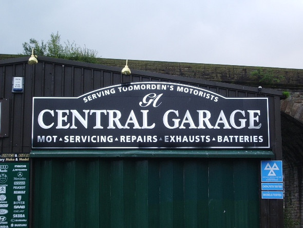 Photo 6"x4" Sign, Central Garage, Stansfield Road, Todmorden Todmorden c2008