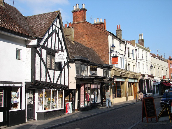 Photo 6"x4" A view along Sun Street Hitchin c2008