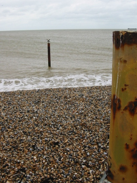 Photo 6"x4" Marker posts on the shore Sandwich Bay Estate c2008