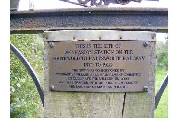 Photo 6"x4" Plaque at the Site of the Wenhaston Railway Blyford c2008