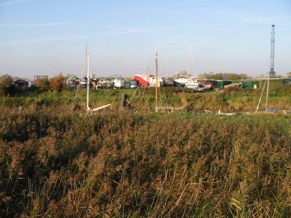 Photo 6"x4" Boats under repair and in the water, Sandwich Haven Sandwich c2008