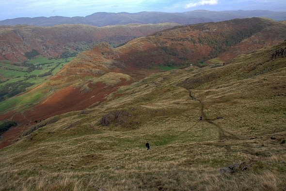 Photo 6"x4" Descending to the Col Below Side Pike Little Langdale c2008