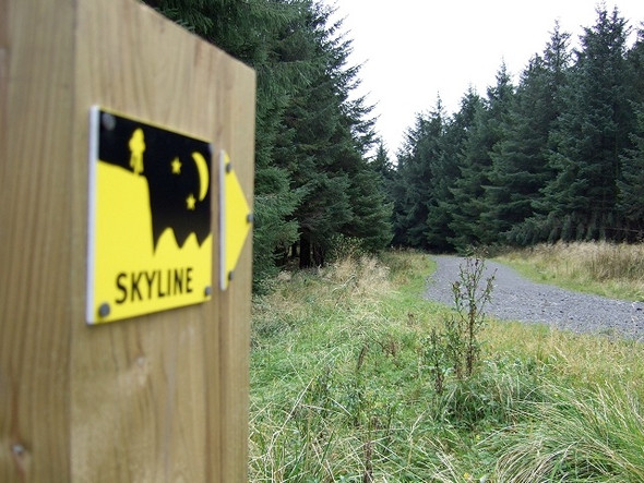 Photo 6"x4" Skyline Route Marker, Chwarelau Blaencorrwg Blaenrhondda c2008