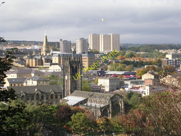 Photo 6"x4" Halifax Parish Church - viewed from Southowram Bank Halifax c2008