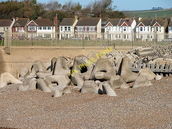 Photo 6"x4" Concrete reinforcements protecting Shoreham Harbour Shoreham-By-Sea c2008
