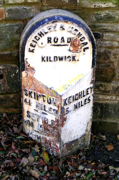 Photo 6"x4" Milestone - Skipton Road, Kildwick Junction c2008
