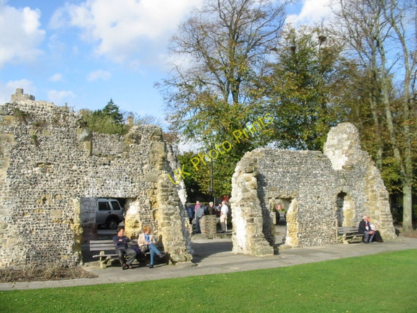 Photo 6"x4" Walls of Blackfriars Dominican Friary on the banks of the Arun Arundel c2008