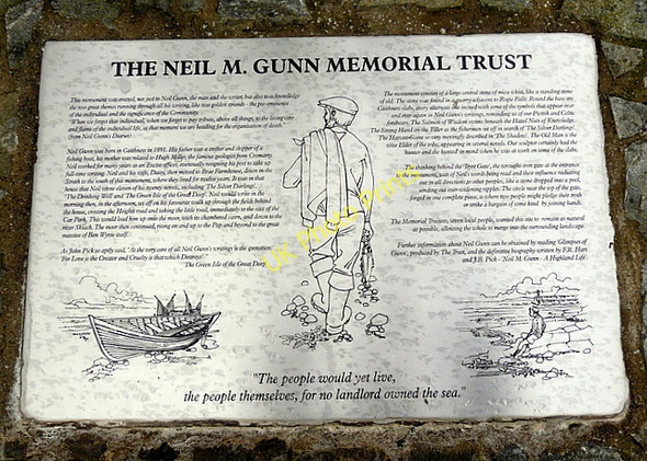 Photo 6"x4" Plaque at the Neil Gunn Memorial (detail) Fodderty c2008