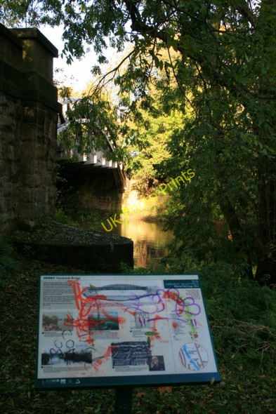 Photo 6"x4" Handyside Bridge and Information Board Derby\/SK3535 c2008