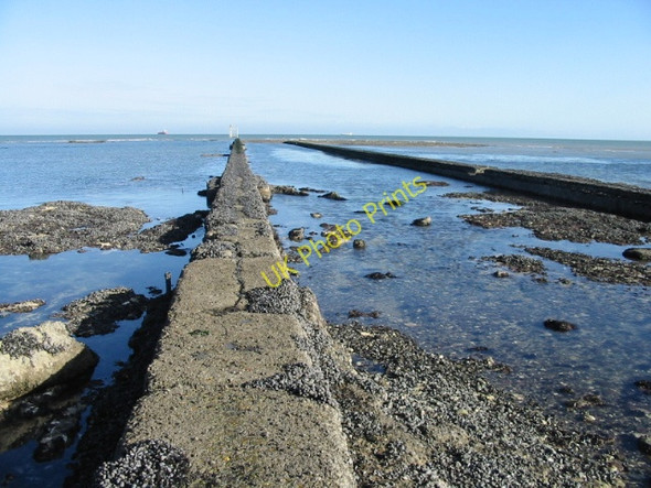 Photo 6"x4" View seaward along the two outfall pipes Kingsgate\/TR3970 c2008