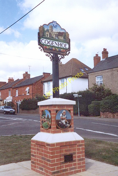 Photo 6"x4" Village Sign Cogenhoe Cogenhoe c2005