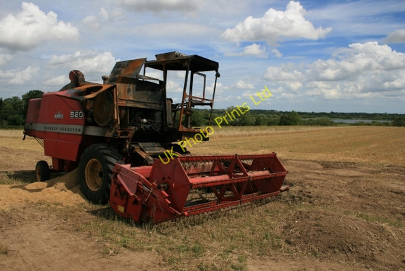 Photo 6"x4" Combine harvester, Broad Hall Farm Rockland St Mary c2007