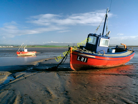 Photo 6"x4" Fishing boats Lune Estuary, Sunderland Point Sunderland\/SD4255 c1993