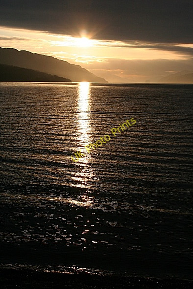 Photo 6"x4" Sunset on Loch Ness Dores c2008