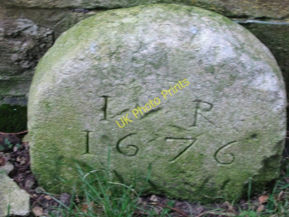 Photo 6"x4" Engraved stone at the western end of All Saints church Oaksey c2009