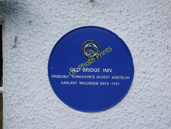 Photo 6"x4" Old Bridge Inn, Plaque Barkisland c2008