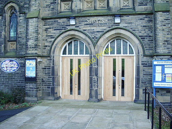 Photo 6"x4" Stones Methodist Church, Doorway Rishworth c2008