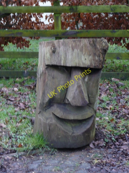 Photo 6"x4" Carved head South Croxton c2009