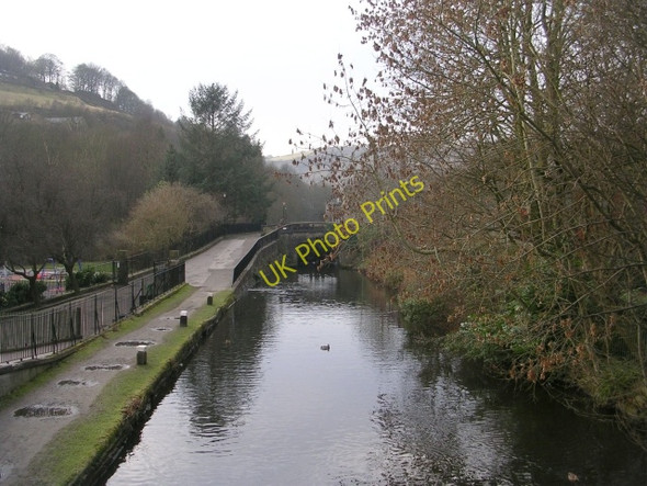Photo 6"x4" View from Footbridge 16A - Rochdale Canal Hebden Bridge c2009