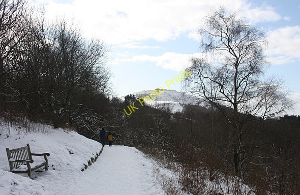 Photo 6"x4" Snow covered path on the west of the Malvern Hills Brand Green\/SO7641 c2009