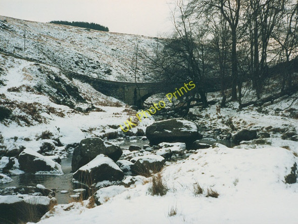 Photo 6"x4" Blake Dean Bridge, looking upstream Rodmer Clough c1987