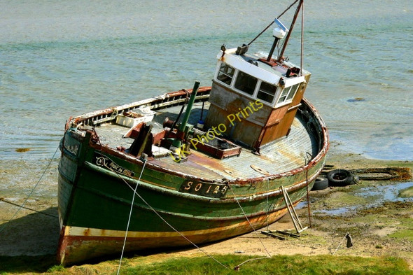 Photo 6"x4" Fishing boat at Cruit Island near bridge Kincaslough c2005