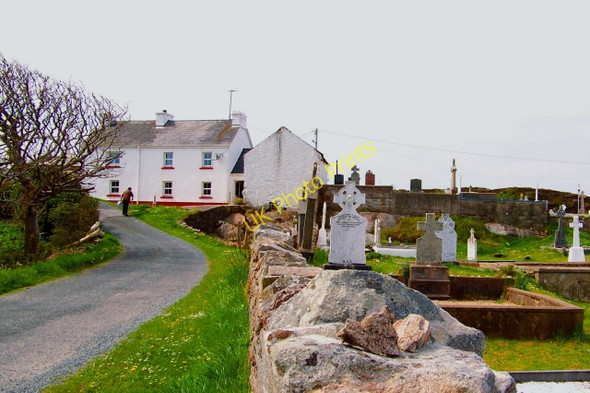 Photo 6"x4" Belcruit - Road along St Mary's Church Cemetery Kincaslough c2008