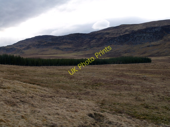 Photo 6"x4" Bog, forest and crags behind Balgowan Balgowan\/NN6394 c2009