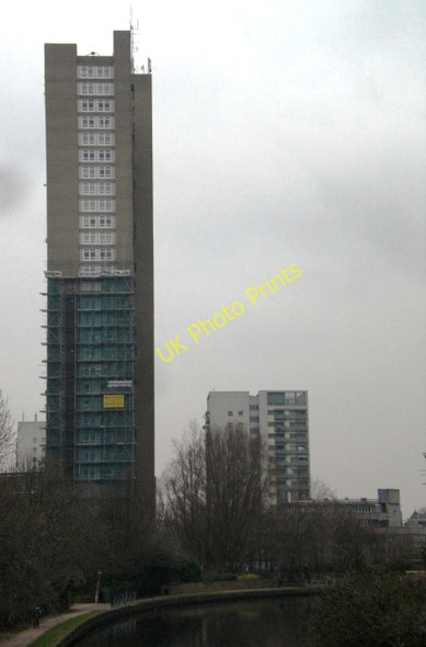 Photo 6"x4" Trellick Tower and the banks of the Grand Union Canal W10 Kensal Town c2009