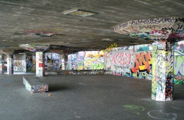 Photo 6"x4" Skating facility, under Waterloo Bridge, South Bank SE1 London c2008
