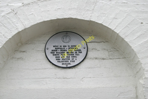 Photo 6"x4" Plaque on Faversham old fire station Faversham c2009
