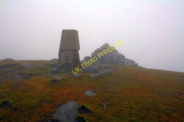 Photo 6"x4" Trig Pillar and Cairn Atop Mullach Buide. Pirnmill c2007