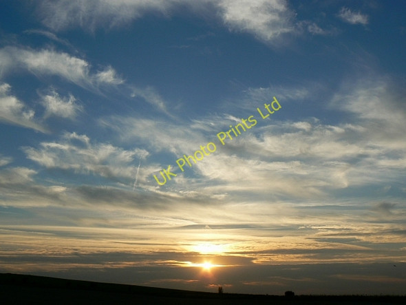 Photo 6"x4" Sunset near Barbury Castle Uffcott c2007
