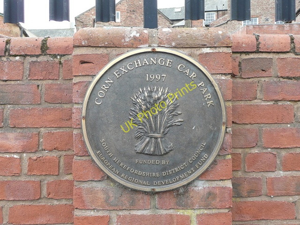 Photo 6"x4" Corn Exchange car park commemoration Ross-on-Wye c2009