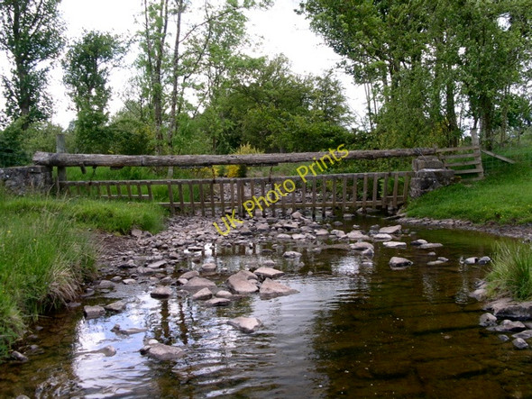 Photo 6"x4" Fence alongside ford at High Mains Milton of Buchanan c2009