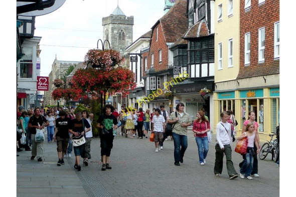 Photo 6"x4" High Street in high summer Salisbury c2009