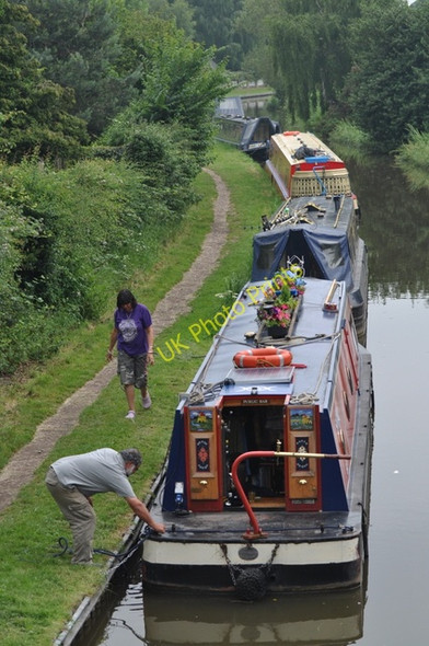 Photo 6"x4" Canal Narrowboats moored at Hopwas Hopwas c2009